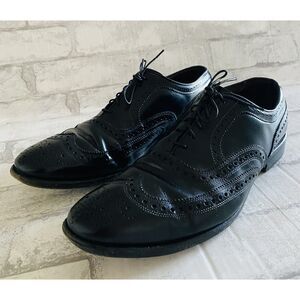 Allen Edmonds McAllister Black Wingtip Oxford Dress Shoes Leather Sz 9.5D